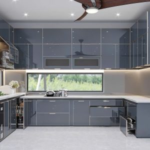 Mẫu tủ bếp chữ U